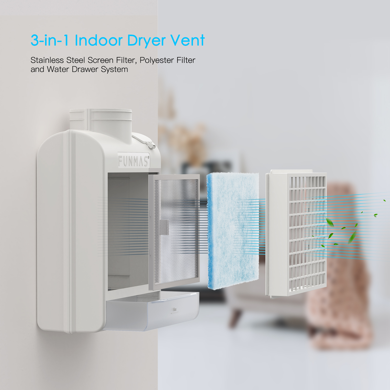 FUNMAS 3-in-1 Indoor Dryer Vent(图1)